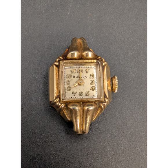 Vintage Bulova 10K Gold Filled Ladies Watch Art Deco 1940s 1950s - FOR REPAIR main image 7